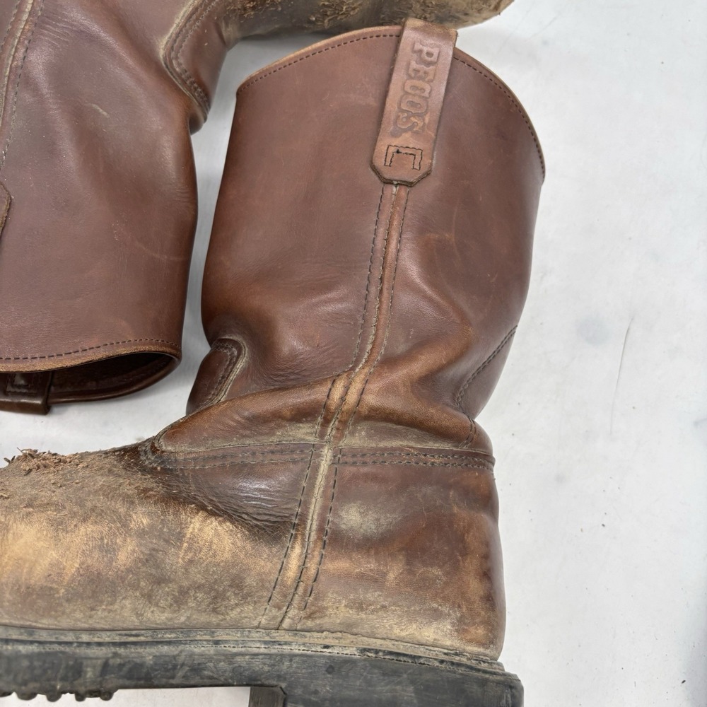 Red Wing Pecos Boots Mens 11.5 E Brown Leather Steel Toe Work PT91 USA Made 2231 - Picture 2 of 14